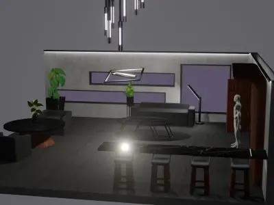 Modern Decor Furnashing Low-poly 3D model
