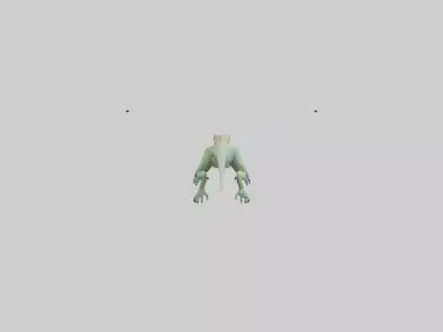 Bonaire Whiptail Lizard running model 3D model
