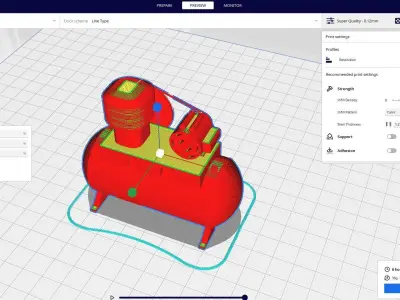Air compressor 3D print model