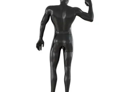 Black male mannequin posing 65 3D model