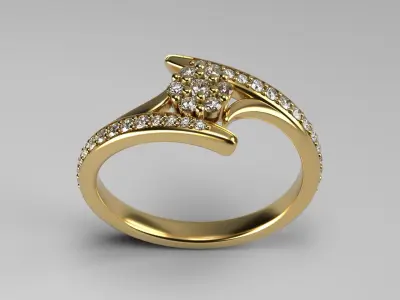 Engagement flower ring  3D print model