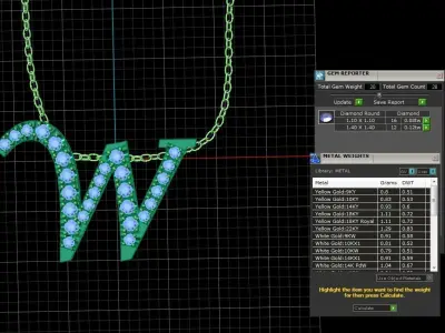 Jewelry Alphabet Pendant W 3D print model