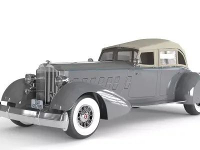 Retro Car  Low-poly 3D model