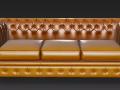 Classic Chesterfield Sofa 3D Model 3D model