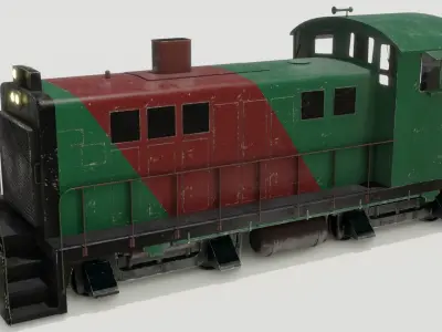 Diesel locomotive 3D model Low-poly 3D model