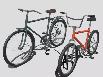 Two low poly bikes Low-poly 3D model