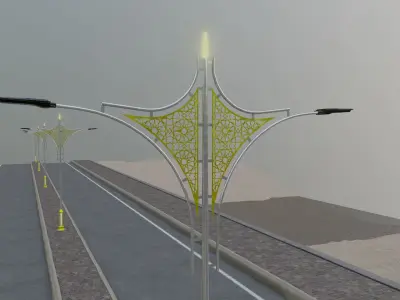Decorative Lighting Pole Type-2 3D model