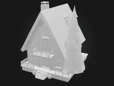 Charming Cabin Retreat 3D model