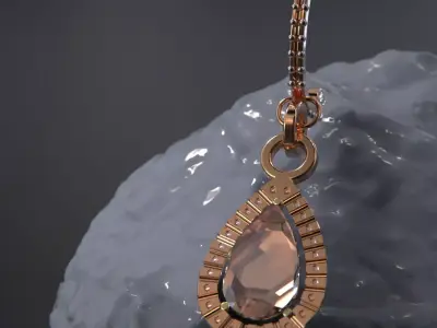 Diamond Earring gold rose ladies design future STL 3D model