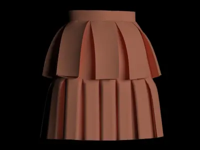 Pleat skirt 3D model