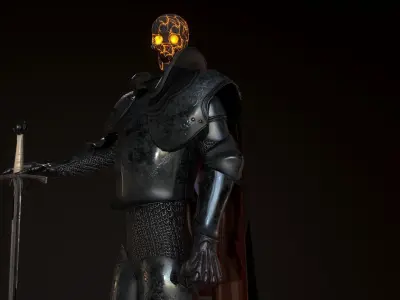 Skeleton Knight  Low-poly 3D model