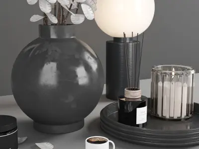 decorative set with lunaria  3D model