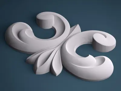 Curlicues decorative fleur de lis 3D model