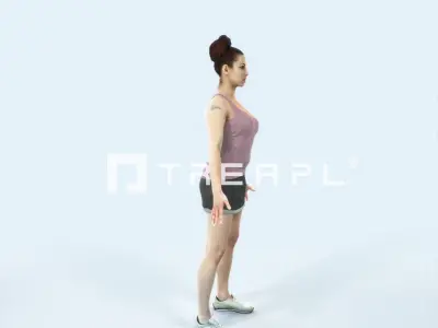 Yearn 01F Animated Rigged Sports Woman Low-poly 3D model