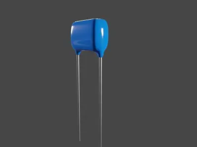 Polyester Capacitor - Electronic parts Low-poly 3D model