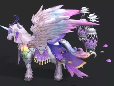 beautiful horse Low-poly 3D model