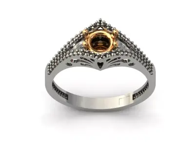 Solitaire Engagement Ring Diamond Women Ring Stone 3D print STL 3D print model