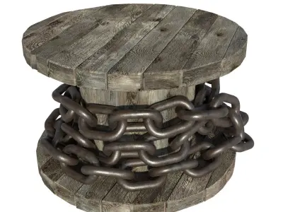 3D model Steel Chain and Spool 3D model