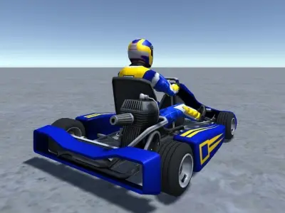 Low Poly Kart With Player 5 Low-poly 3D model