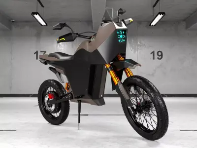 Modern Electric Motorcycle High Poly Model 3D model