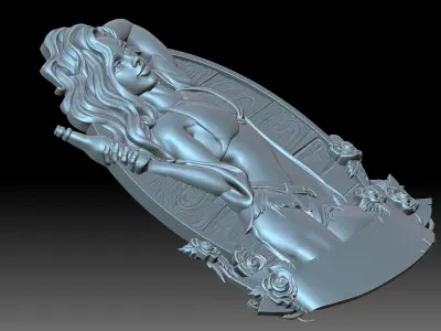 The girl with the bottle 3D print model