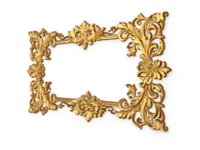 Plaster decorative frame ornament 03 3D model