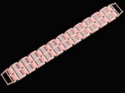 Luxury Two Tone Gold Diamond Link Bracelet for Men  2555 3D print model