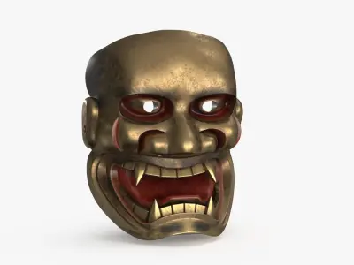 Japanese Shishiguchi Mask Low-poly 3D model