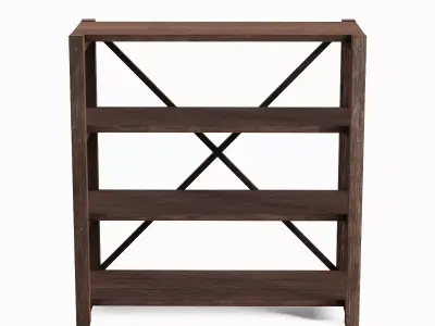 Wide Pottery Shelf A 04 Low-poly 3D model