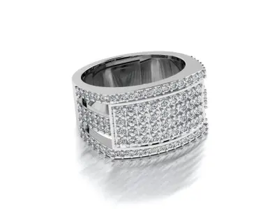 Men Diamond Jewelry Ring 3D print model