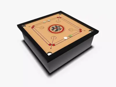 Carrom board in box Low-poly 3D model