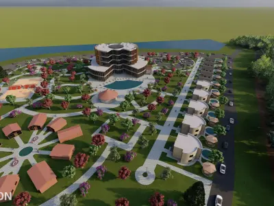 Luxury Hotel and Resort Complex 3D model