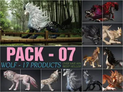 Pack-07 Wolf 3D model