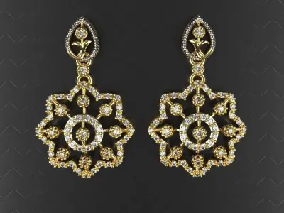 Beautiful Earrings 01 3D print model