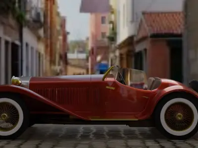 Alfa romeo 8C Grand sport 1931 Low-poly 3D model