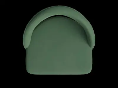 Velvet Retro Side Chair In Black Low-poly 3D model