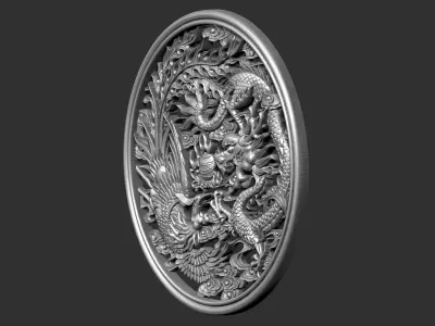 Dragon and Phoenix 3D print model