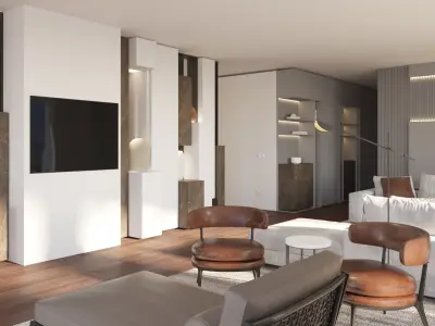 Luxury Modern apartment incl living kitchen bathroom bedroom 3D model