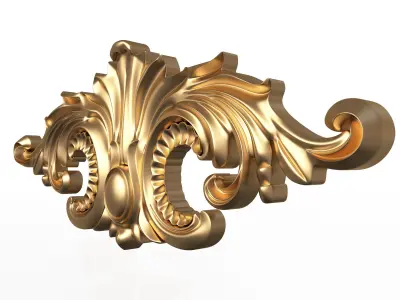 Carved Plaster Molding Decoration Low-poly 3D model