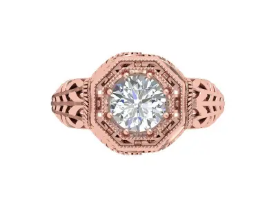 Art Deco Ring 3D print model 11