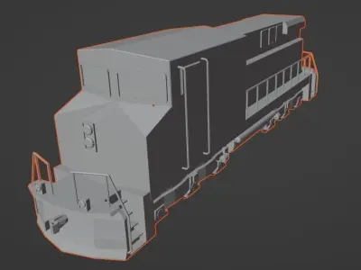 Freight Train engine 3D model