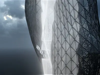 Floating Ship - Futuristic 3D model