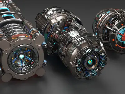 Sci Fi Mega Elements KITBASH - SUBDIVISION READY - pack 3 3D model