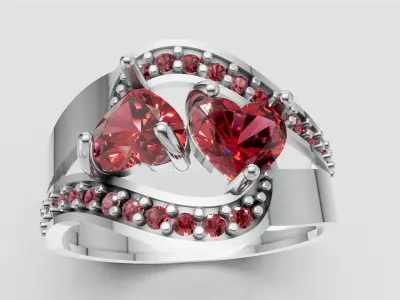 3D GOLD  DIAMOUND RING  3D print model