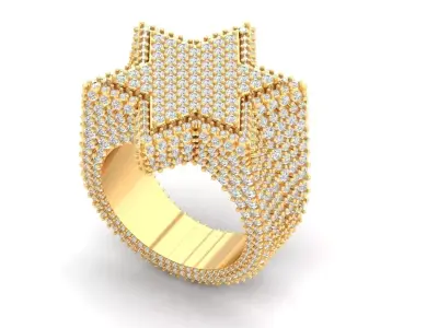Star Diamond Ring 3D print model