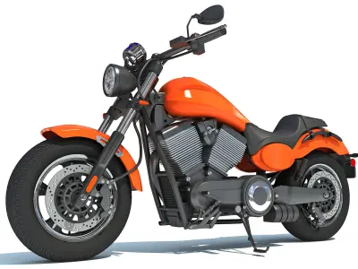 3D Motorcycle orange 3D model