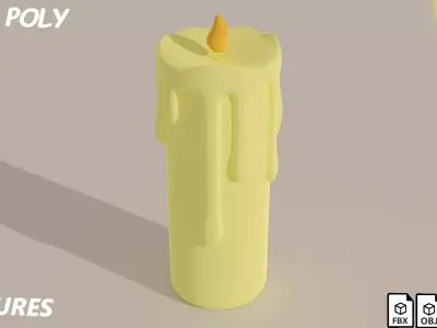 Candle Low-poly 3D model