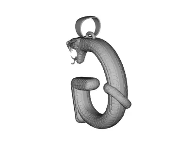 High Detail Snake Letter G Pendant Sculpted 3D Print Model 3D print model