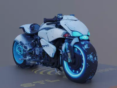 NovaBlade Futuristic Motorcycle 3D Model 3D model
