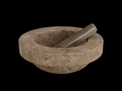Matching Pestle muddy Low-poly 3D model